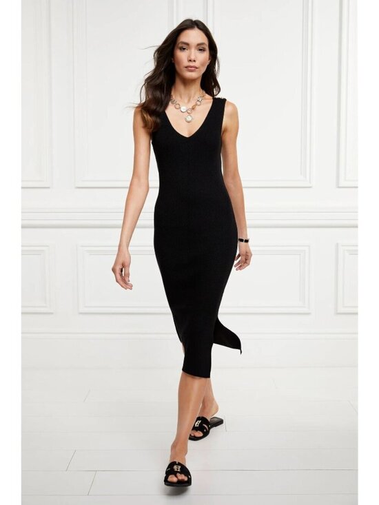 Holland Cooper Dresses & Skirts - Holland Cooper Kensington Sleeveless Knit Dress Black Gold Hardware L